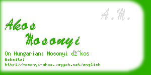 akos mosonyi business card